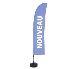 Beach Flag Budget Wind Komplett-Set Nouveau Bleu Français ECO
