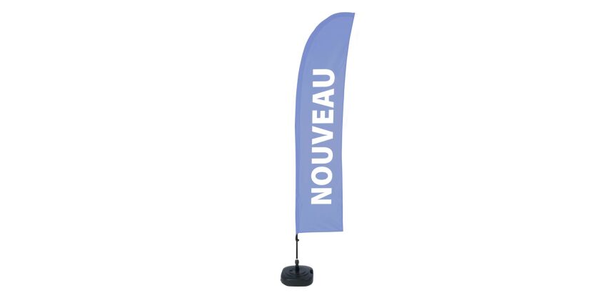 Beach Flag Budget Wind Complete Set New Blue French ECO