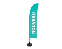 Beach Flag Budget Wind Komplett-Set Nouveau Turquoise Français
