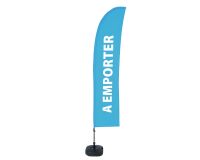 Beach Flag Budget Wind Komplett-Set Emporter Bleu Français ECO