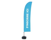 Beach Flag Budget Wind Komplett-Set Rapport Ici Bleu Français ECO