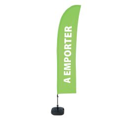 Beach Flag Budget Wind Komplett-Set Emporter Verte Français ECO