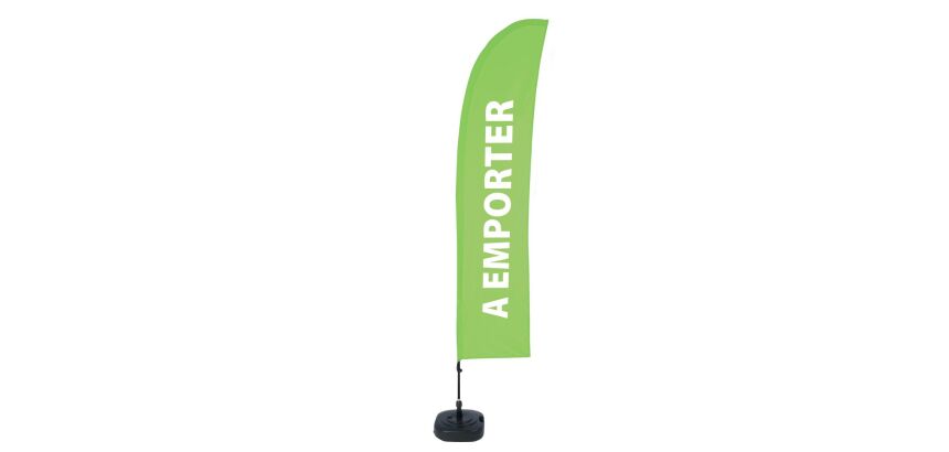 Beach Flag Budget Wind Complete Set Portable Green French ECO