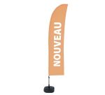 Strandflagge Budget Wind komplettes Set Nouveau Französisch orange ÖKO