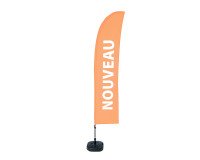 Beach Flag Budget Wind Komplett-Set Nouveau Orange Français