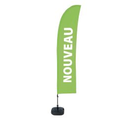 Beach Flag Budget Wind Komplett-Set Nouveau Vert Français ECO