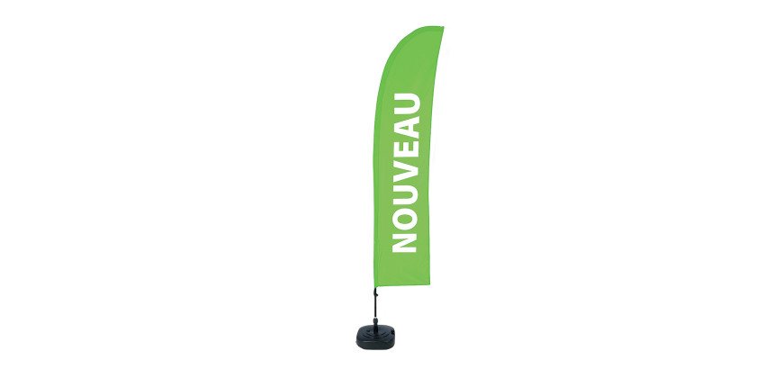 Beach Flag Budget Wind Complete Set New Green French