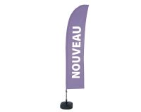 Beach Flag Budget Wind Komplett-Set Nouveau Violet Français ECO