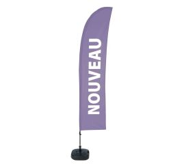 Beach Flag Budget Wind Komplett-Set Nouveau Violet Français ECO