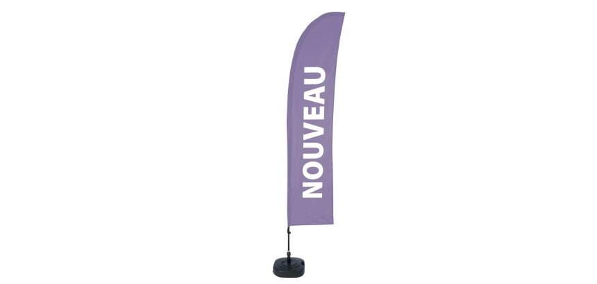 Beach Flag Budget Wind Complete Set New Purple French ECO