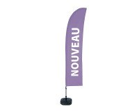 Beach Flag Budget Wind complete set Ouvert Frans violet