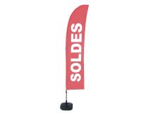 Beach Flag Budget Wind Komplett-Set Vendre Rouge Français ECO