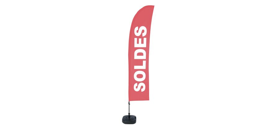 Beach Flag Budget Wind complete set Soldes Frans rood ECO