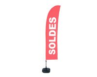 Beach Flag Budget Wind Komplett-Set Vendre Rouge Français