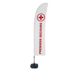 Beach Flag Budget Wind Komplett-Set Premiers Secours Français ECO