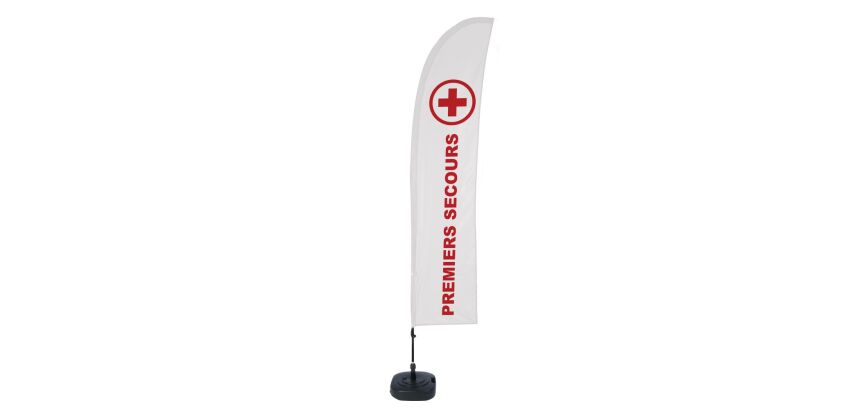 Beach Flag Budget Wind Complete Set First Aid French ECO