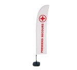 Strandflagge Budget Wind komplettes Set Premiers Secours Französisch