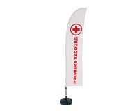 Beach Flag Budget Wind Komplett-Set Premiers Secours Français