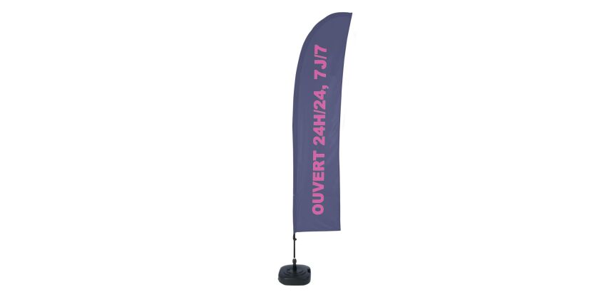 Beach Flag Budget Wind Complete Set Open 24/7 French ECO