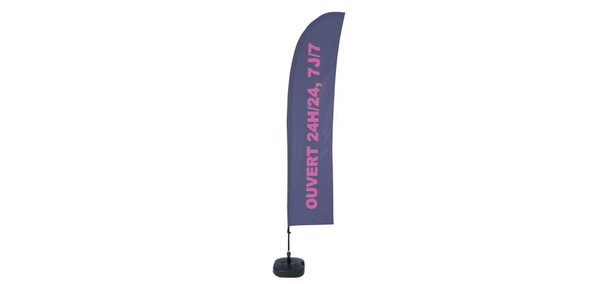 Beach Flag Budget Wind Complete Set Open 24/7 French ECO