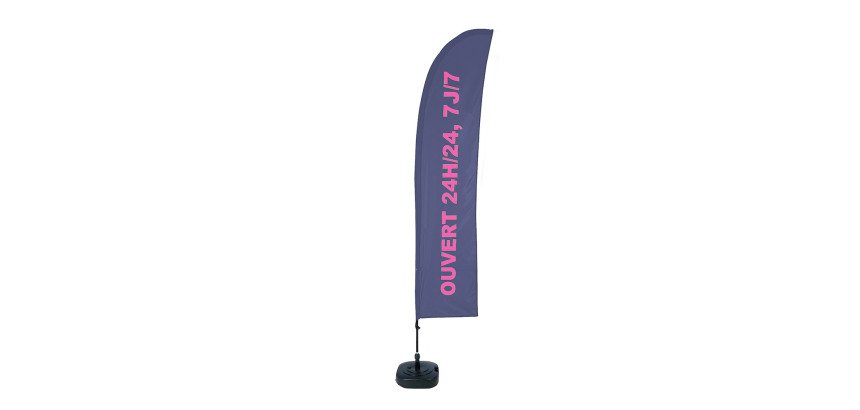 Beach Flag Budget Wind Complete Set Open 24/7 French
