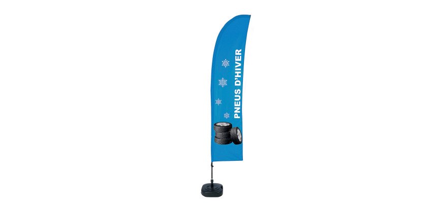 Strandflagge Budget Wind komplettes Set Pneus d'Hiver Französisch
