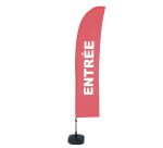 Strandflagge Budget Wind komplettes Set Entrée Französisch rot ÖKO