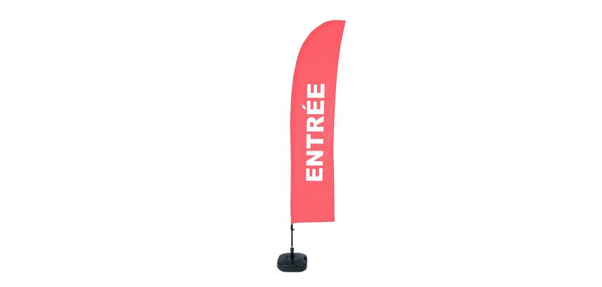 Beach Flag Budget Wind Complete Set Entry Red French