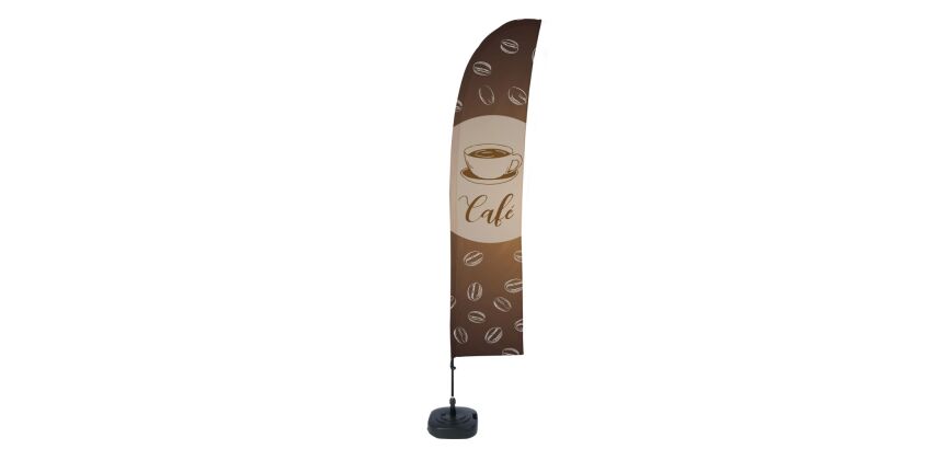 Beach Flag Budget Wind Complete Set Café Français ECO