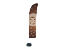 Beach Flag Budget Wind Komplett-Set Café Français