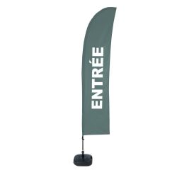 Strandflagge Budget Wind komplettes Set Entrée Französisch grün ÖKO