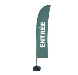 Strandflagge Budget Wind komplettes Set Entrée Französisch grün ÖKO