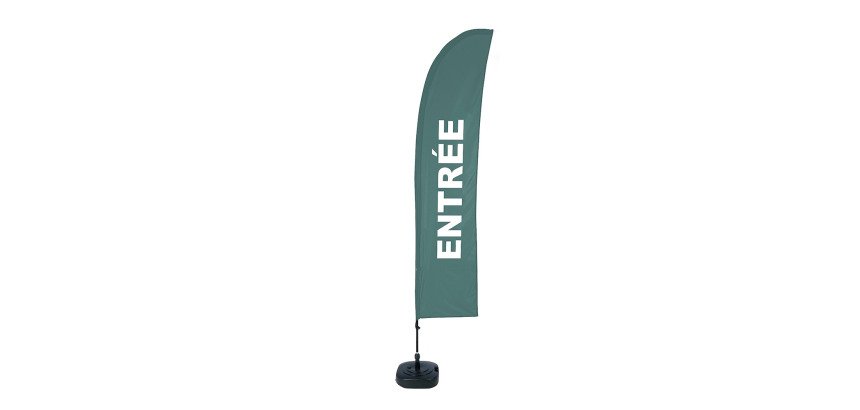 Beach Flag Budget Wind Complete Set Green Entrance French