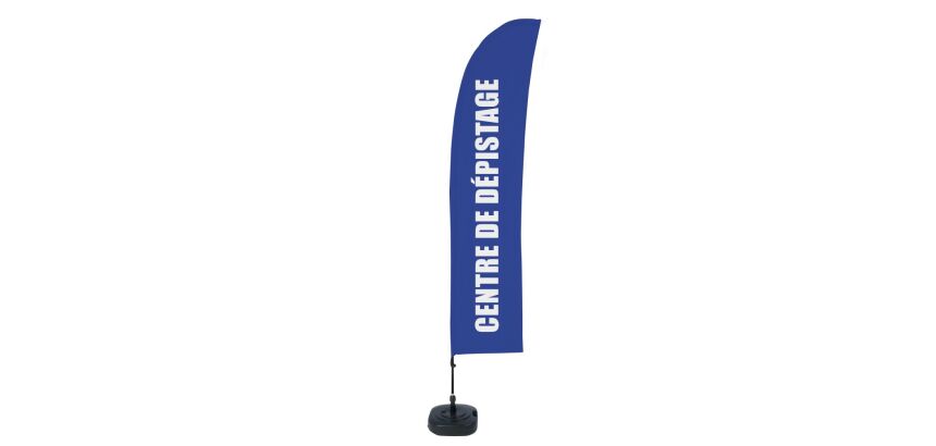 Beach Flag Budget Wind Complete Set Test Location Blue French