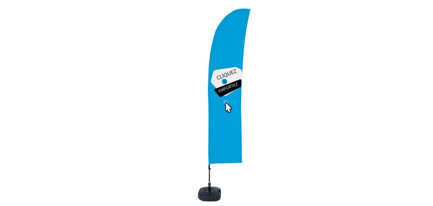 Beach Flag Budget Wind Complete Set Click & Collect Blue French