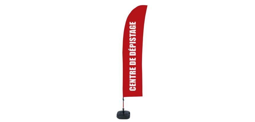 Beach Flag Budget Wind complete set Centre de Dépistage Frans rood