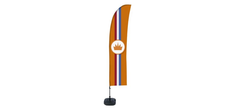 Beach Flag Budget Set Wind Large Oranje Kroon ECO printmateriaal