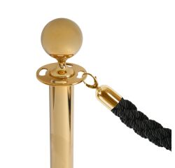 Barrier Gold Rope Stand With Ball Top