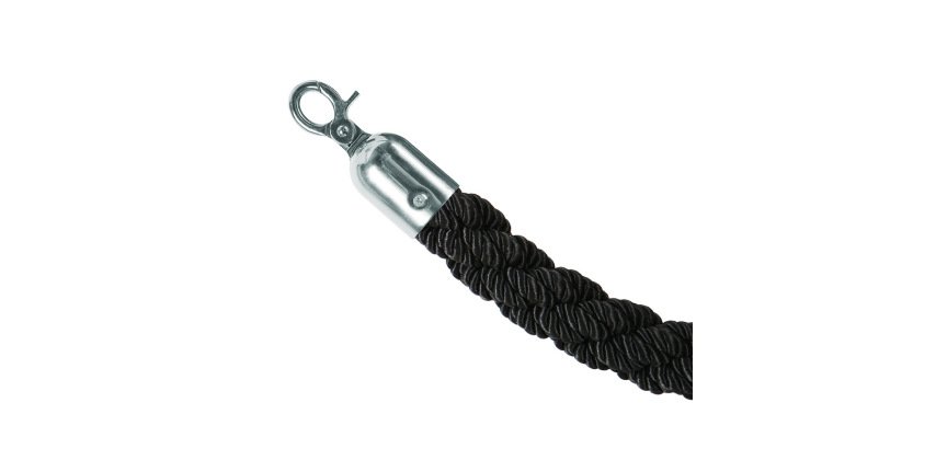 Corde-barrière Chromé avec Noir Corde Torsadée