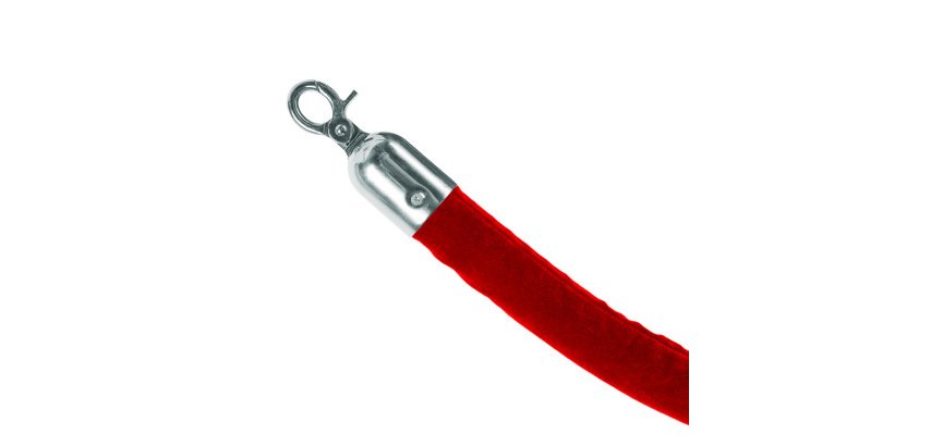 Corde-barrière Chromé avec Rouge Corde de Velours
