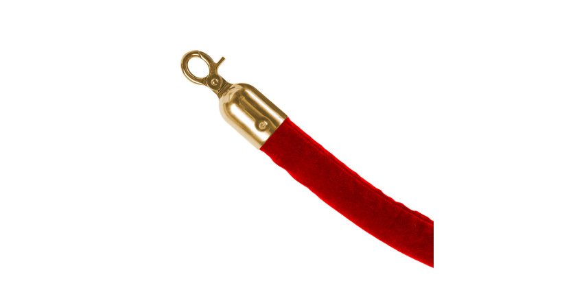 Corde-barrière Dorée avec Rouge Corde de Velours