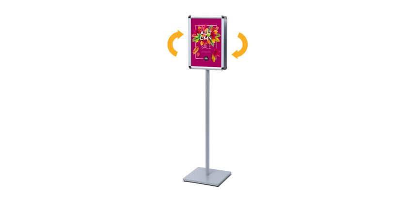 Porte Affiche sur Pied design Standard A3 Coins Ronds 25 mm Double Face