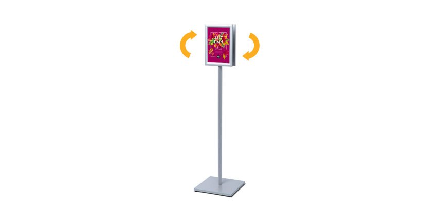 Porte Affiche sur Pied design Standard A4 Coins en Onglet 25 mm Double Face