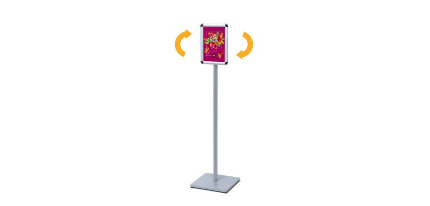 Porte Affiche sur Pied design Standard A4 Coins Ronds 25 mm