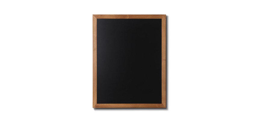 Kreidetafel Holz, flacher Rahmen, teak, 70x90