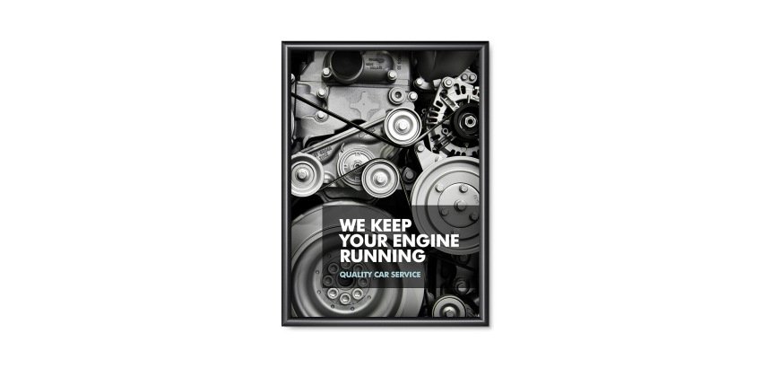 Cadre Clic-Clac Standard 50 x 70 cm Coins en Onglet 25 mm Noir