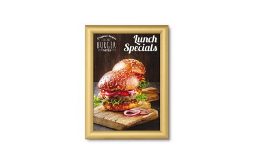 Marco para Póster A4 esquinas en inglete 25 mm Dorado