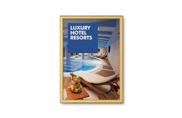 Marco para Póster A2 esquinas en inglete 25 mm Dorado