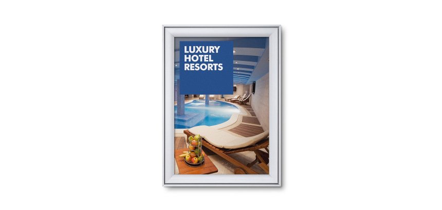 Design Marco Para Póster Compasso® A2 esquinas en inglete 37 mm Resistente al agua