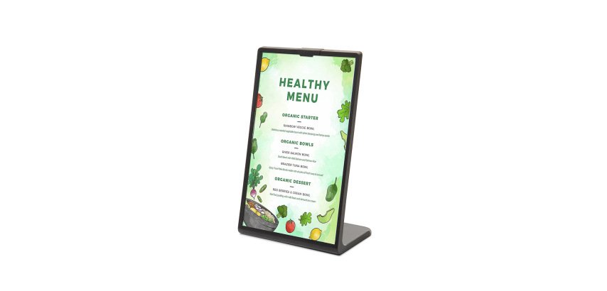 Scritto® Menu Stand L-Shape Black A6
